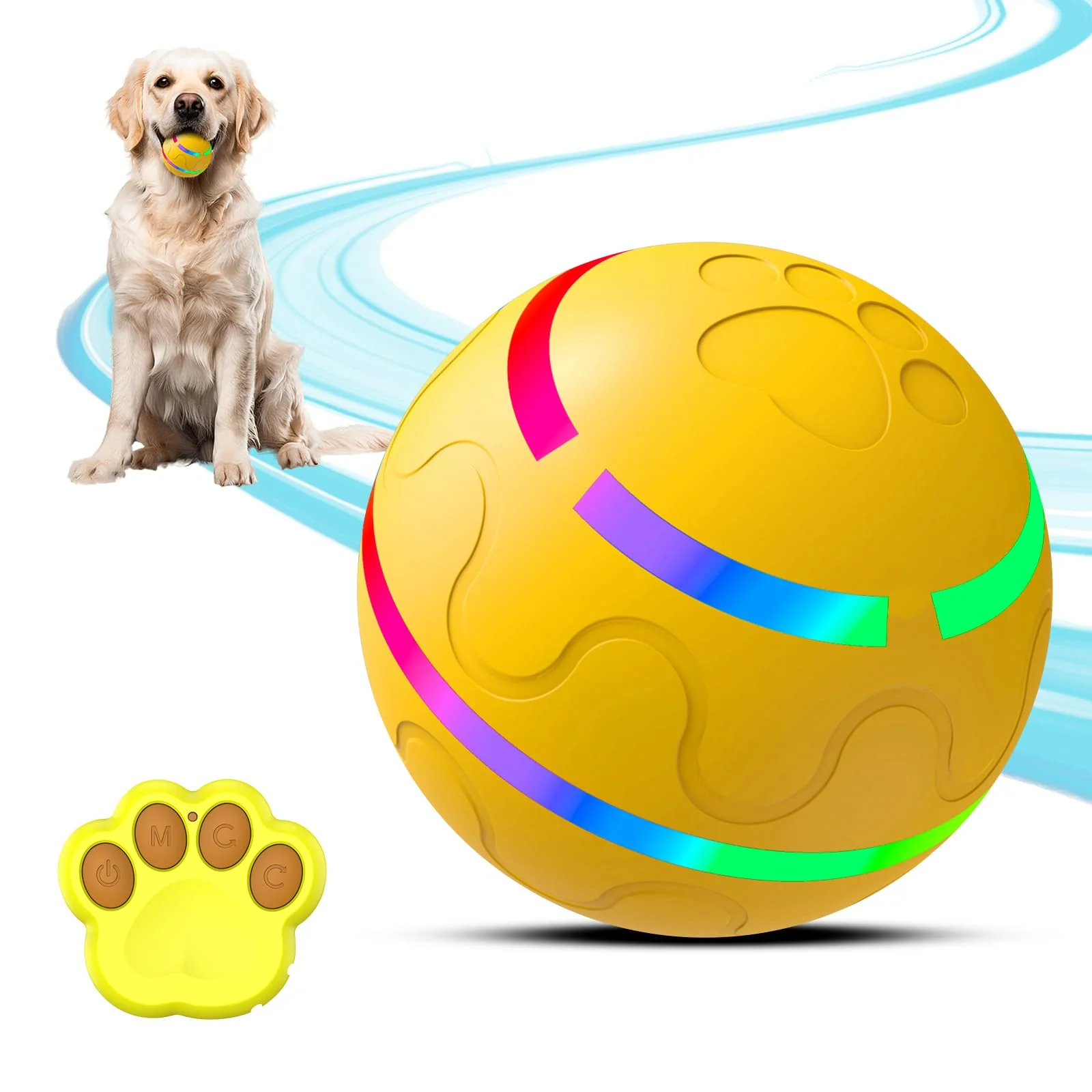 Fashionable Petrendy Interactive Dog Ball Toy – Remote Auto Modes Waterproof Rechargeable Eco-Friendly