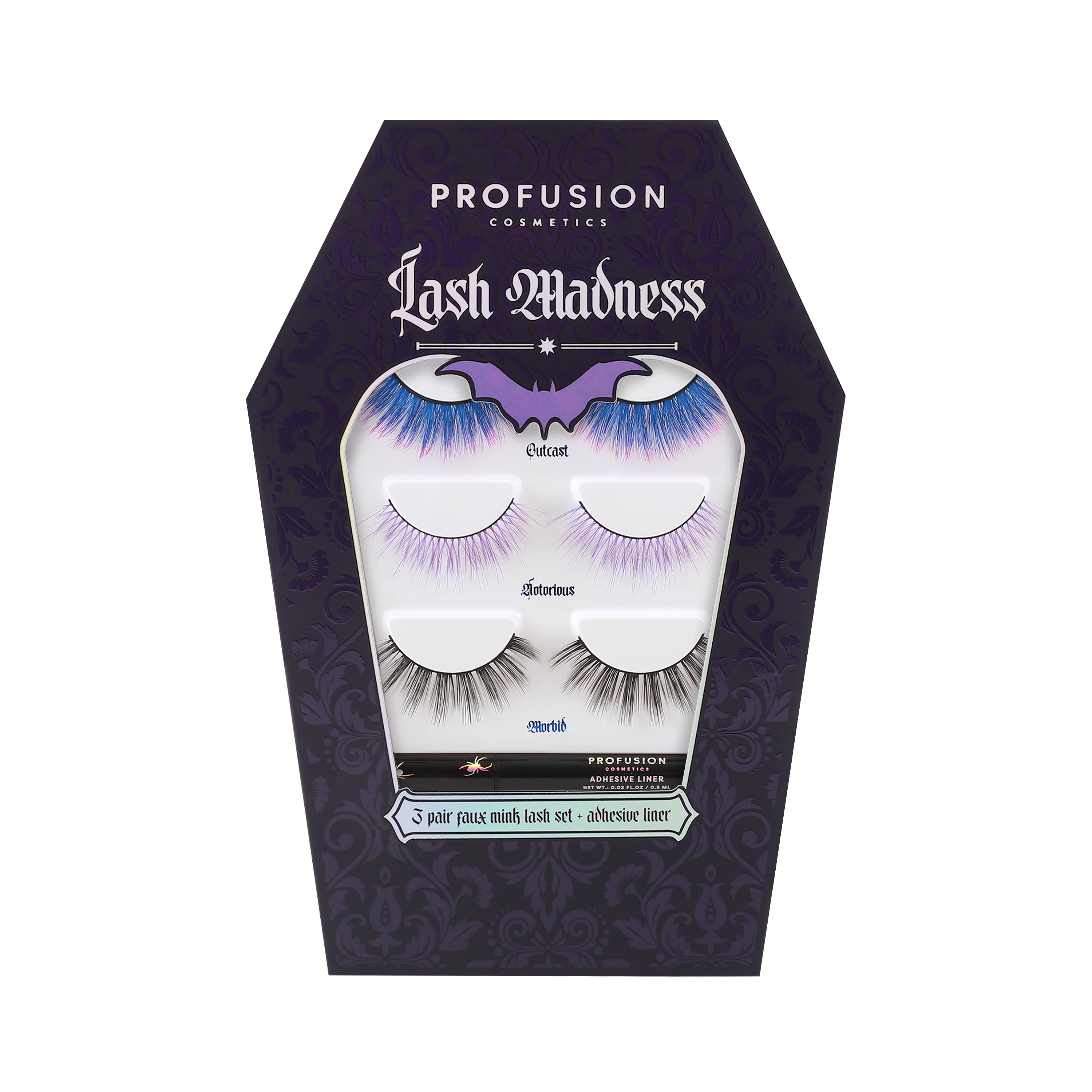 Fine Crafted Lash Madness-Ensemble de 3 paires de faux cils en vison avec adhésif Smart