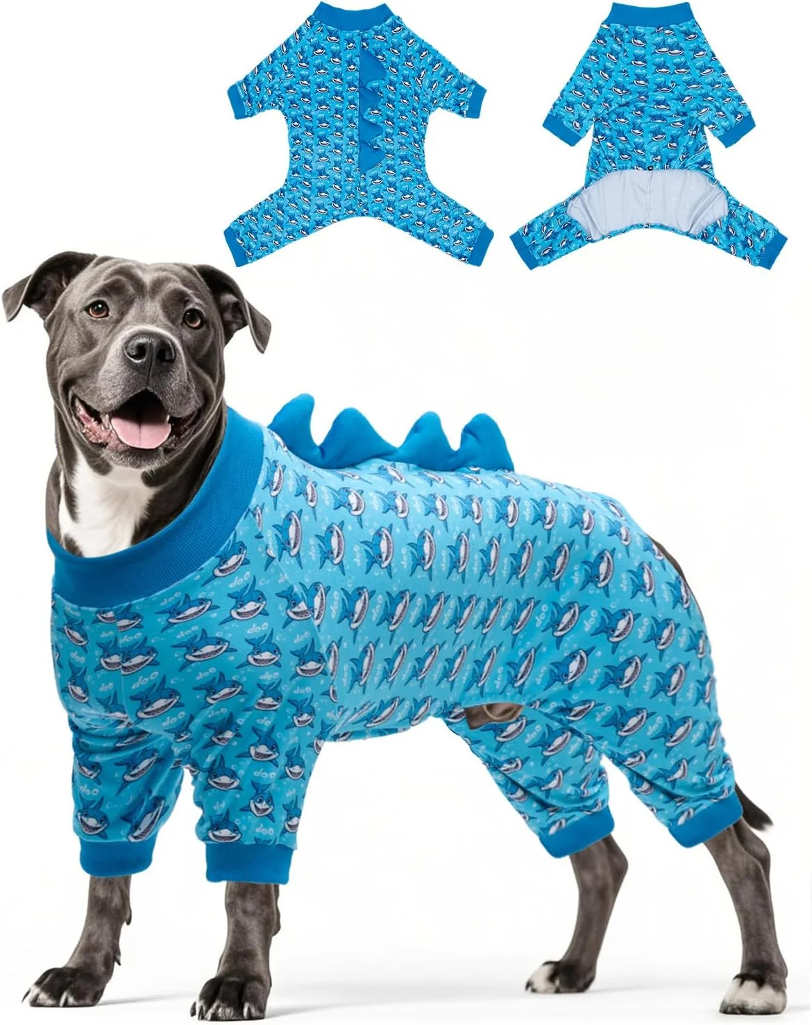 Exceptional CuteBone Shark Costume Dog Pajamas Stretchy Spandex Crystal Velvet Sleepwear Coat for Small Dogs Soft Warm Pet Outfit Clothes for Cold Weather Cozy Pullover Design COSP07XXL Responsible