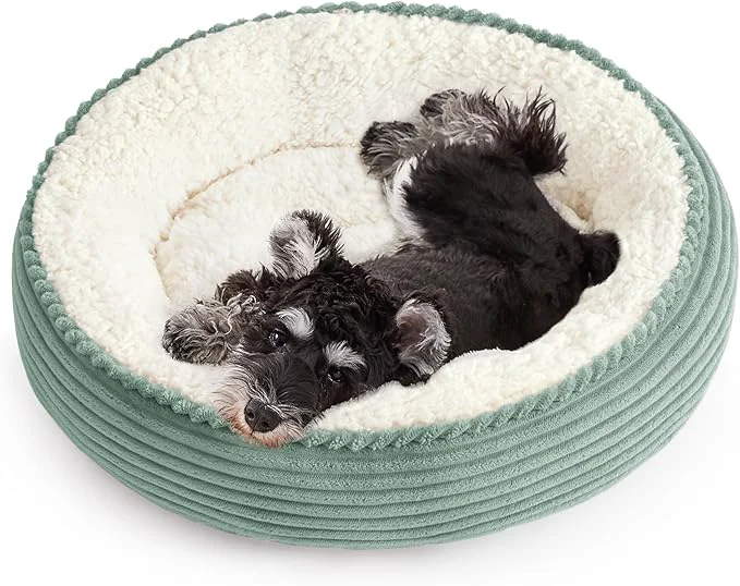 Crafted Love’s cabin Round Donut Cat and Dog Cushion Bed 25in Pet Bed Superior