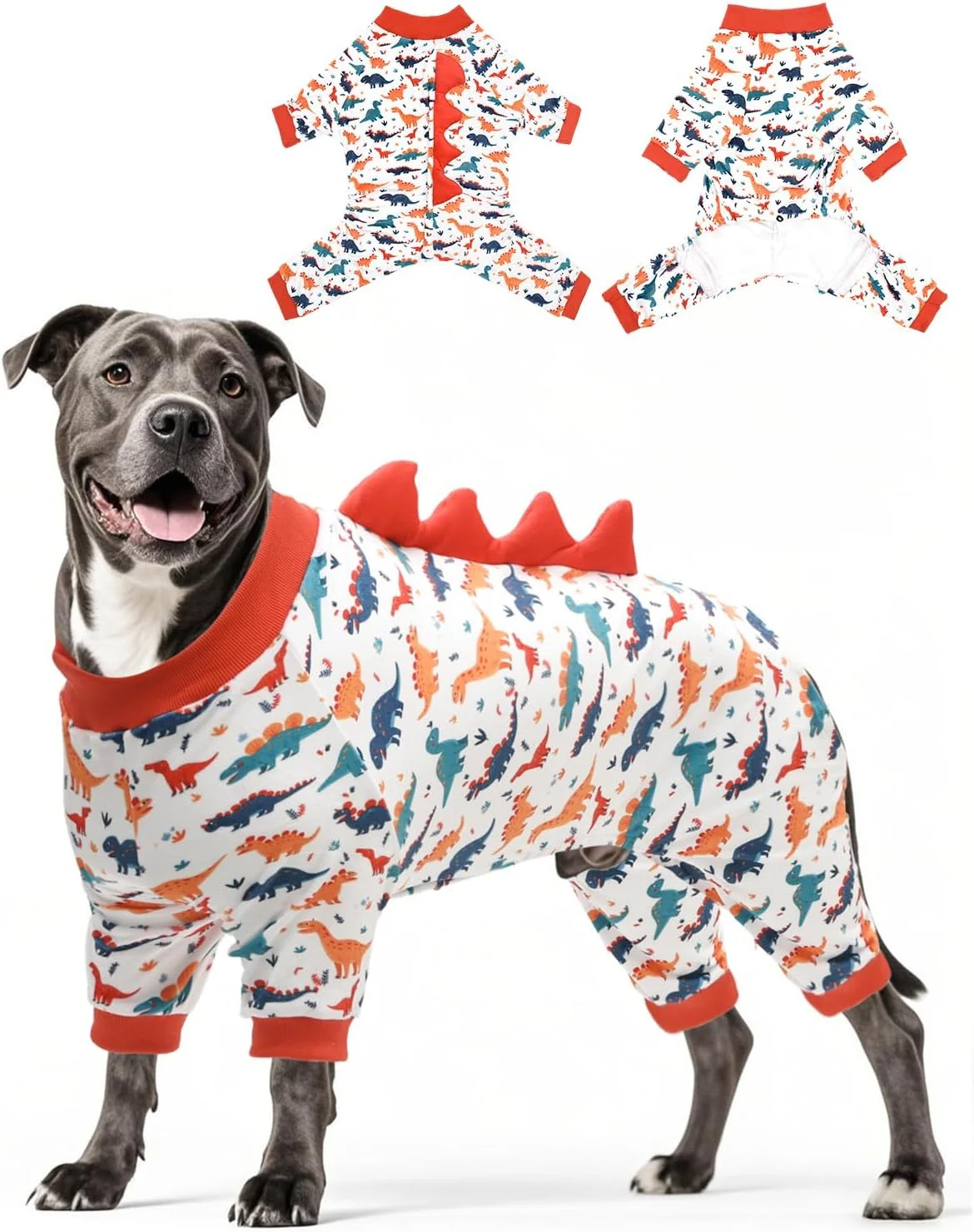 Casual CuteBone Dinosaur Costume Dog Pajamas Stretchy Spandex Crystal Velvet Sleepwear Coat for Small Dogs Soft Warm Pet Outfit Clothes for Cold Weather Cozy Pullover Design COSP02-4XL Luxury