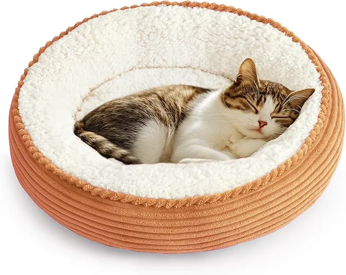Practical Love’s cabin Round Donut Cat and Dog Cushion Bed 20in Pet Bed Refined