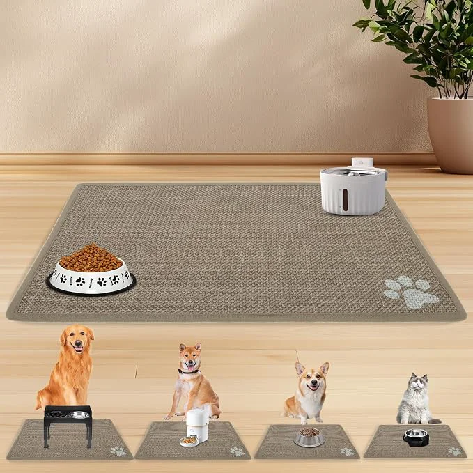 Lightweight PUPTECK Dog Food Mat Absorbent Pet Cat Feeding Mat Casual