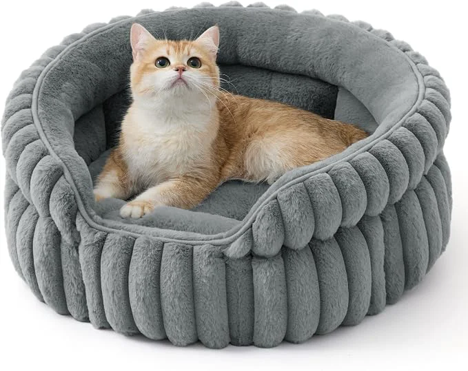Trusted Bedsure ComfyFleece™ Small Cat Bed Washable Round Cute Pet Beds Eco-Friendly