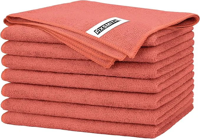 Powerful FIXSMITH Red Microfiber Cleaning Cloth -Pack of 8 Highly Absorbent Cleaning Rags 16 X12 All Purpose Cleaning Towels for Housekeeping Kitchen Car Lint and Reusable Microfiber TowelsAbout ThisOverview Dependable