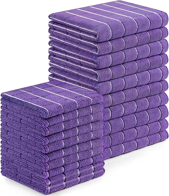 Classic Homaxy Microfiber Kitchen Towels and Dishcloths Set 20 Pack Soft and Absorbent Dish Hand Towels Bulk 28 x 16 Inch 12 x 12 Inch Quick Drying Rags for Washing Dishes PurpleAbout ThisOverview Effective