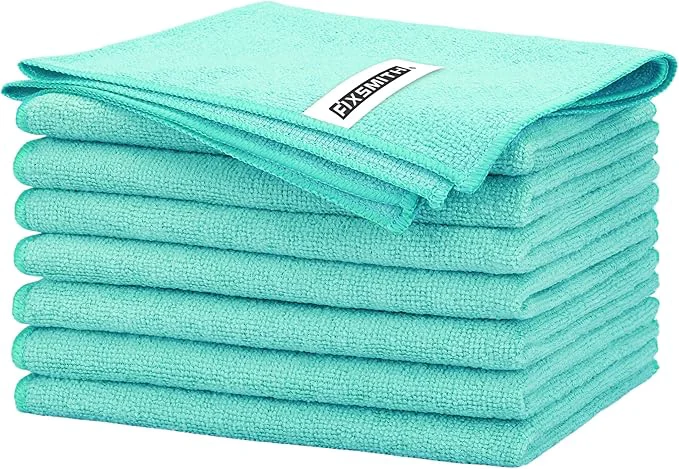 Artisan FIXSMITH Turquoise Microfiber Cleaning Cloth -Pack of 8 Highly Absorbent Cleaning Rags 16 X12 All Purpose Cleaning Towels for Housekeeping Kitchen Car Lint and Reusable Microfiber TowelsAbout ThisOverview Superior