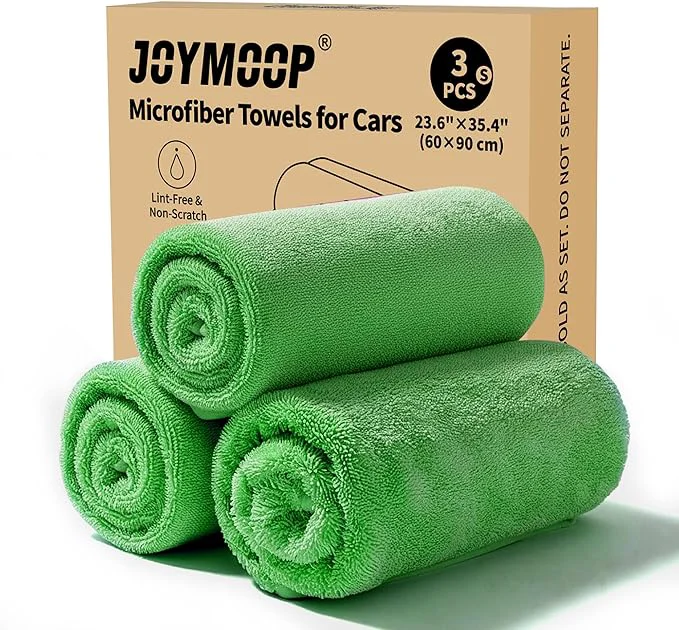 Expertly Made JOYMOOP Microfiber Towels for Cars 3 Pack 35.4 x 23.6 Car Drying Towel Green Reusable Car Towel Quick Drying Car Microfiber Cleaning Cloth for R SU TrucksAbout ThisOverview Artisan
