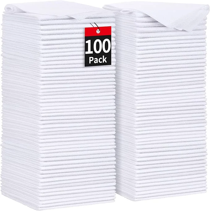 Next-Generation HOMERHYME White Microfiber Cleaning Cloths 100 Pack Shop Towels Rags Bulk Absorbent Lint- Detailing Cleaning Rags Microfiber Towels for Car Mechanic Automotive Garage Housekeeping 11.5 11.5 About ThisOverview Reliable
