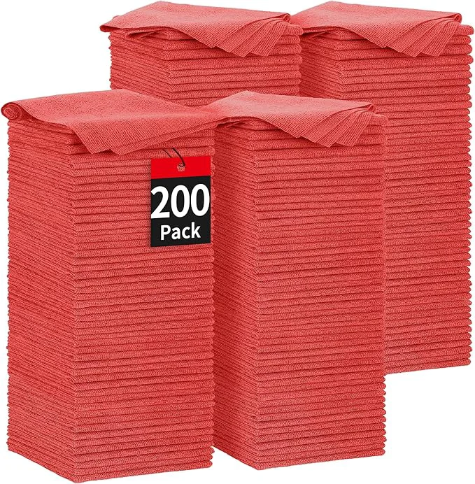 Elegant HOMERHYME Microfiber Cleaning Cloth 200 Pack Red Cleaning Rags Microfiber Towel Bulk Absorbent Lint- Wash Cloths All-Purpose Towels for Cars Shop Automotive Garage Home KitchenAbout ThisOverview Green