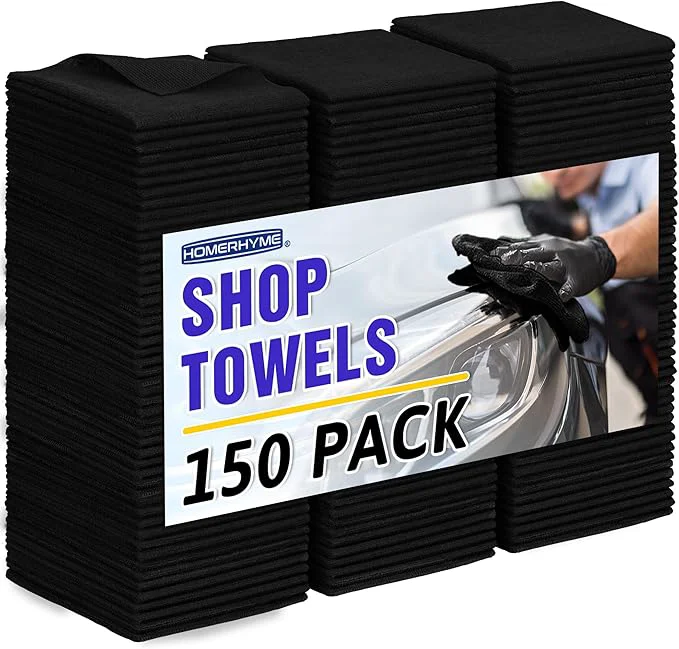 Artisan HOMERHYME Microfiber Cleaning Cloth 150 Pack Black Cleaning Rags Microfiber Towel Bulk Absorbent Lint- Wash Cloths All-Purpose Towels for Cars Shop Automotive Garage Home KitchenAbout ThisOverview Reliable