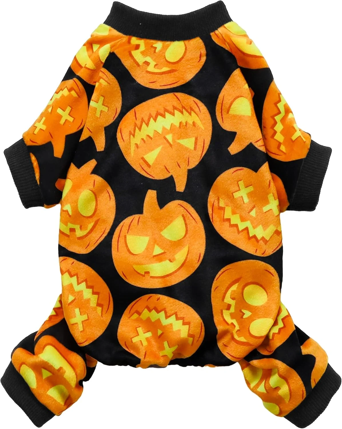 Natural Fitwarm Halloween Pumpkin Dog Pajamas Funny Dog Winter Clothes for Small Dogs Girl Boy Pet Jumpsuit Cat Halloween Costumes with Feet Lightweight Velvet Black Orange Large Proven