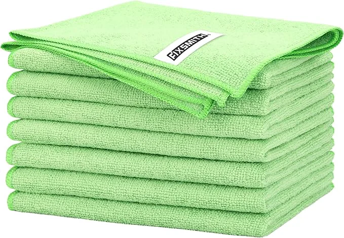 Soft FIXSMITH Sage Green Microfiber Cleaning Cloth -Pack of 8 Highly Absorbent Cleaning Rags 16 X12 All Purpose Cleaning Towels for Housekeeping Kitchen Car Lint and Reusable Microfiber TowelsAbout ThisOverview Organic