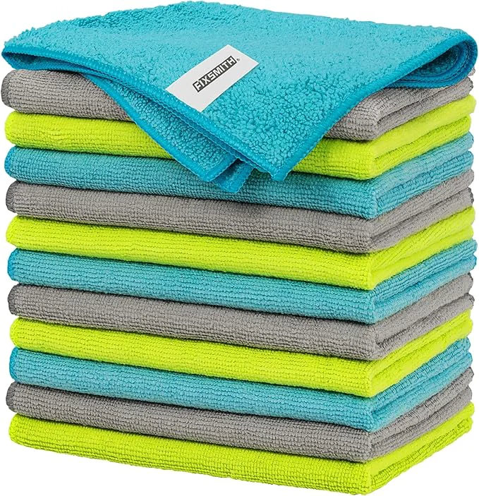 Contemporary FIXSMITH Microfiber Cleaning Cloth – Pack of 12 Multi-Functional Towels Size 12 x 16 in Highly Absorbent Rags Lint- Streak- for Car Kitchen Home OfficeAbout ThisOverview Professional