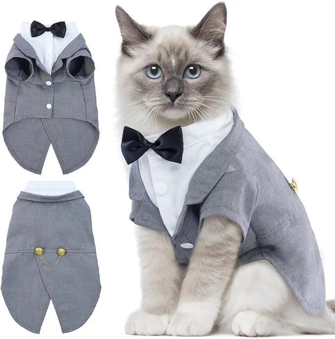 Traditional DENTRUN Cat Tuxedo Outfit Sphynx Cat Costume Formal Suit Relaxed