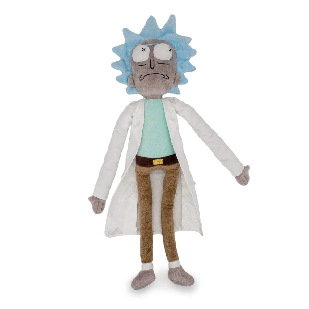 Soft Buckle-Down Rick and Morty Dog Toy Full-Body Plush Squeaker Reliable