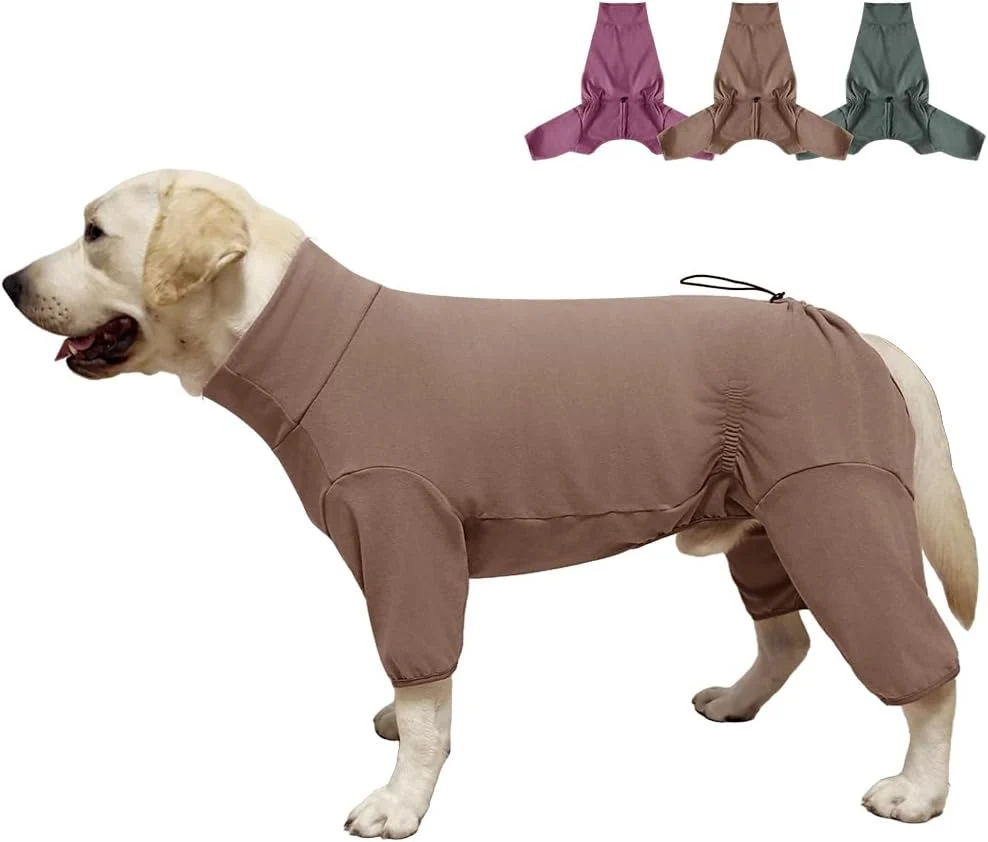 Eco-Friendly Dog Pyjamas PJS Sweater Clothes and Home Clothing Suitable for Large to Giant Breeds of Dogs Dog Surgery Recovery Suit Extra-Large Stretch Fabric Four-Legged Thickened Coffee 6XL Casual