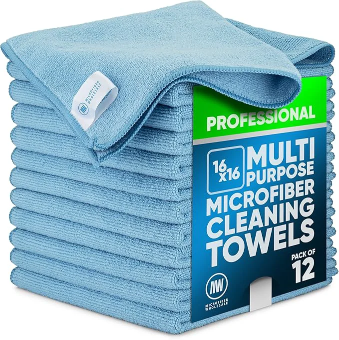 First-Class MW Pro Multi-Surface Microfiber Towel – 12 Pack Premium Cleaning Cloth Clean Buff Dust Polish Absorb Large 16 x16 Blue About ThisOverview Innovative