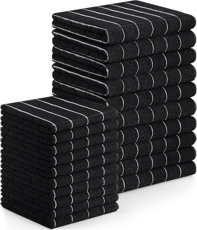Breathable Homaxy Microfiber Kitchen Towels and Dishcloths Set 20 Pack Soft and Absorbent Dish Hand Towels Bulk 28 x 16 Inch 12 x 12 Inch Quick Drying Rags for Washing Dishes BlackAbout ThisOverview Traditional