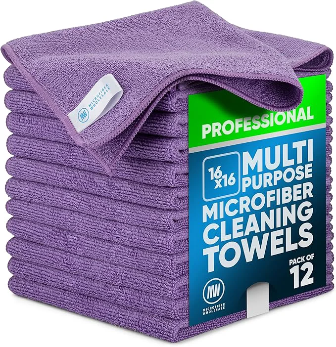 Durable MW Pro Microfiber Cleaning Cloth Purple 12 Pack 16 x 16 All Purpose Microfiber Towels – Clean Dust Polish Scrub AbsorbentAbout ThisOverview Innovative