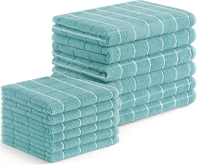 Unique Homaxy Microfiber Kitchen Towels and Dishcloths Set 12 Pack Soft and Absorbent Dish Hand Towels Bulk 28 x 16 Inch 12 x 12 Inch Quick Drying Rags for Washing Dishes Lake BlueAbout ThisOverview Eco-Friendly