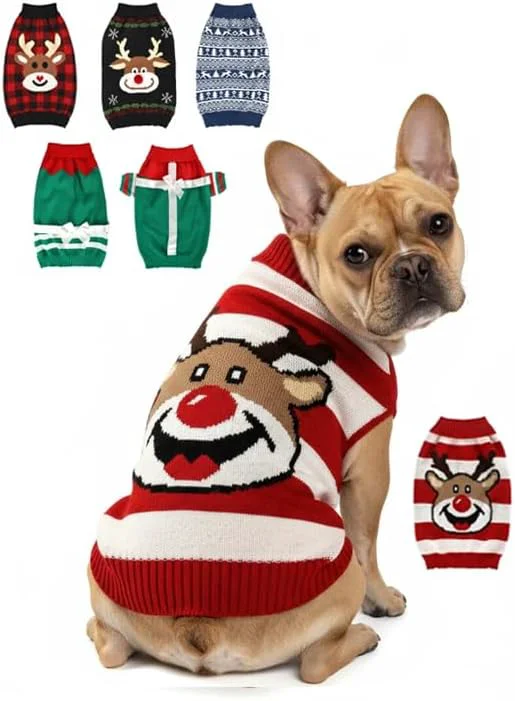 Green Dog Christmas Sweater Soft Warm Pet Clothes Coat High-Grade