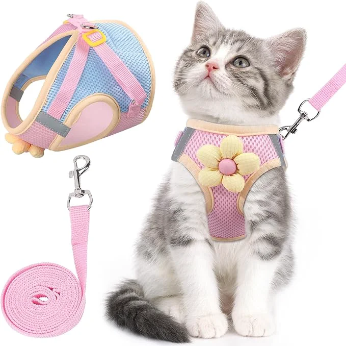 Professional Cat Harness and Leash Set for Walking Escape Proof Adjustable Kitten Harness Luxury