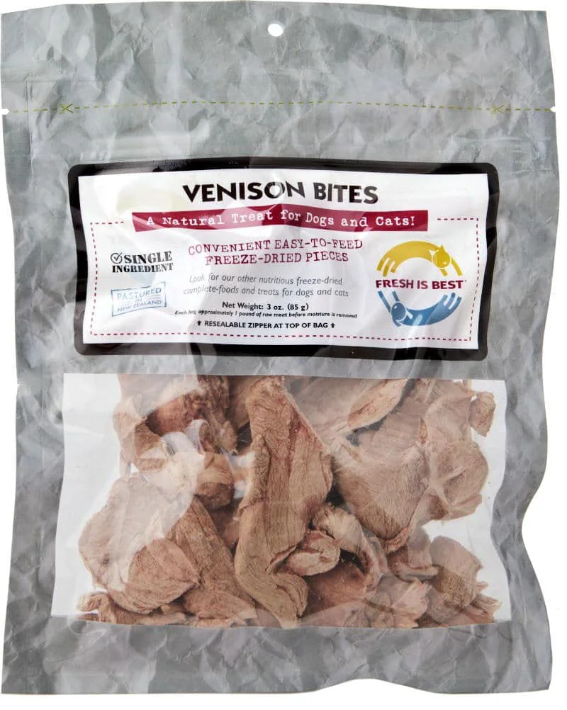 Unique Fresh Is ze Dried Venison Bites – High-Protein USA-Made Training Treats for Dogs Cats Next-Generation