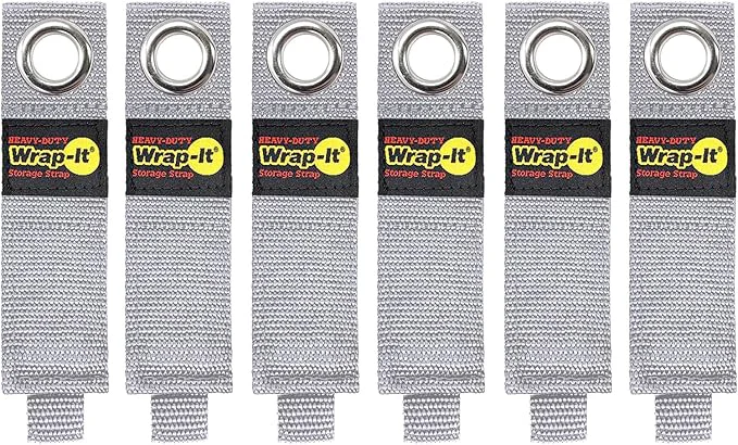Traditional Heavy-Duty Wrap-It Storage Straps – 10 6-Pack Silver – Garage Organizer and Electric Cord Holder for Garage EssentialsAbout ThisOverview Sustainable