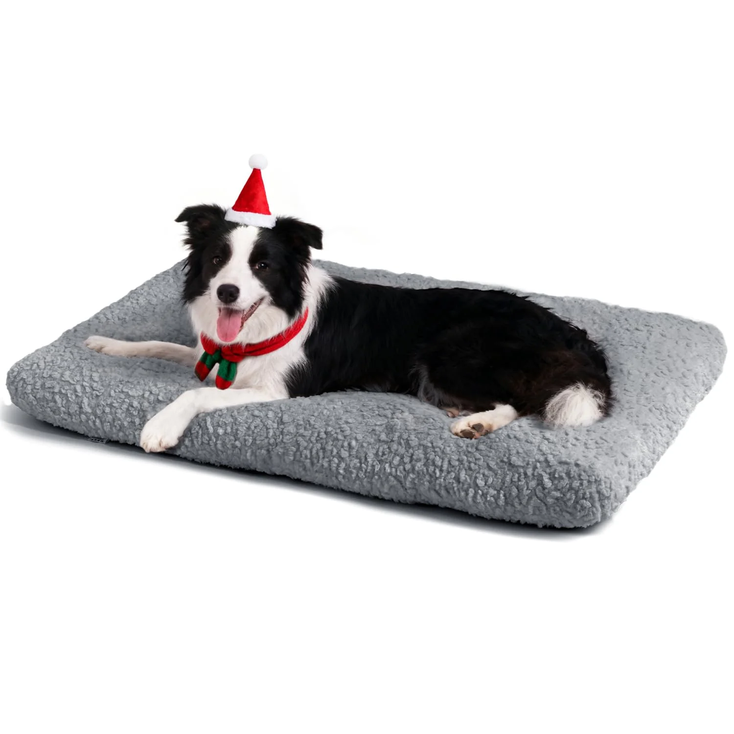 Authentic Mora Pets Dog Bed – Plush Crate Mat 35 x 23 in Anti-Slip Washable Grey Smart