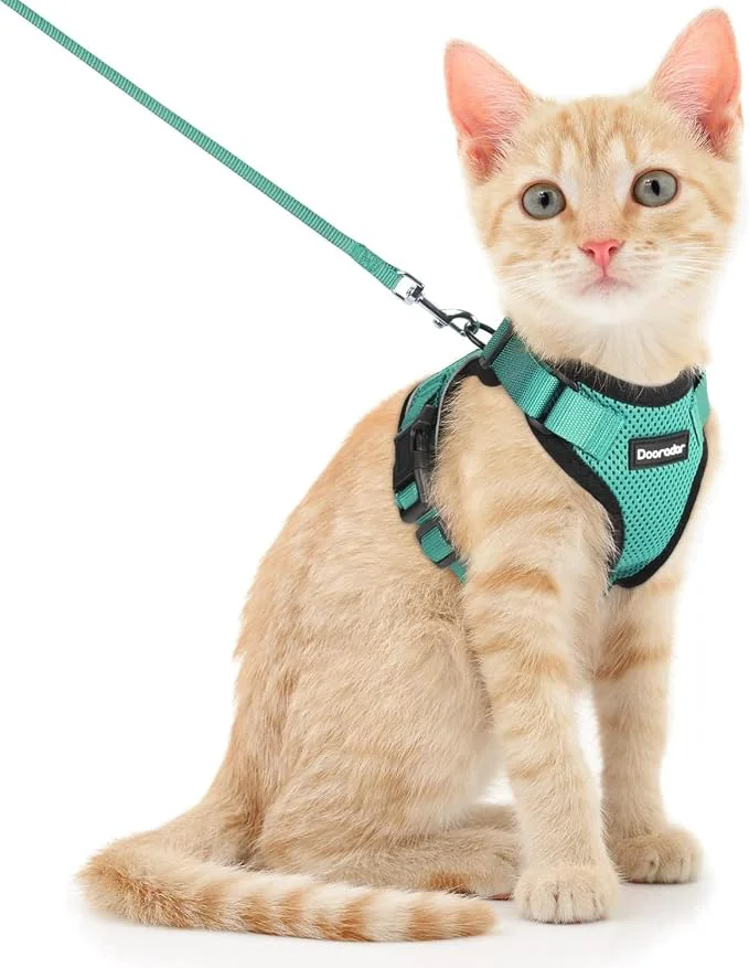 High-Grade Dooradar Cat Harness and Leash Set Escape Proof Safe Adjustable Kitten Vest Efficient