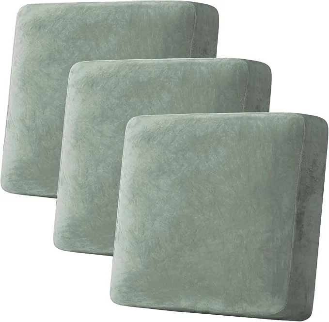 Relaxed H.VERSAILTEX Velvet Stretch Couch Cushion Cover Plush Cushion Slipcover for Chair Loveseat Sofa Cushion Furniture Protector Seat Cushion Sofa Cover 3 Piece XL Sofa Cushion Covers Sea Grass About ThisOverview Effective