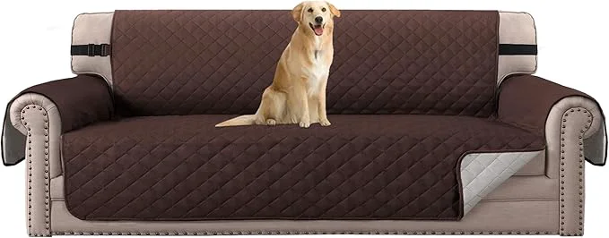 Practical H.VERSAILTEX Sofa Slipcover for Dog Cat Pets Sofa Cover Quilted Furniture Protector with Non Slip Elastic Strap Water Resistant Sofa Cover Couch Cover Seat Width to 78 Oversized Sofa Brown Beige About ThisOverview Superior