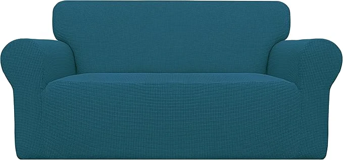 Healthy Easy-Going Stretch Loveseat Slipcover 1-Piece Sofa Cover Furniture Protector Couch Soft with Elastic Bottom for Kids Polyester Spandex Jacquard Fabric Small Checks Loveseat Deep Teal About ThisOverview Authentic
