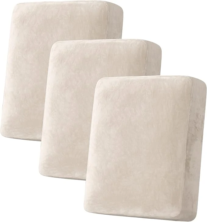Artisan H.VERSAILTEX Velvet Stretch Couch Cushion Cover Plush Cushion Slipcover for Chair Loveseat Sofa Cushion Furniture Protector Seat Cushion Sofa Cover 3 Piece Sofa Cushion Covers Ivory About ThisOverview Consistent