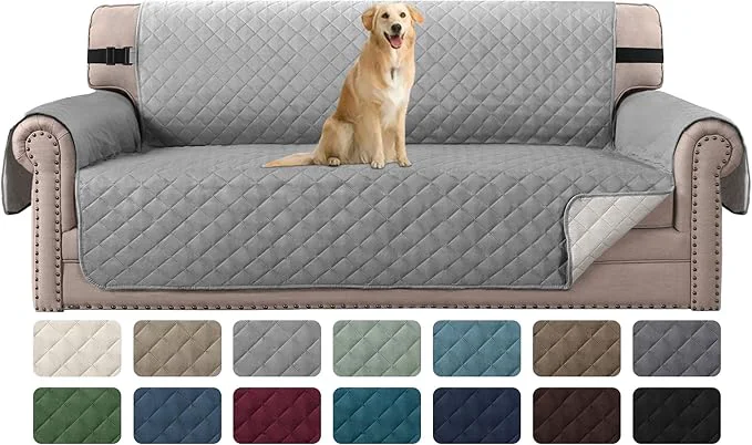 Green H.VERSAILTEX Reversible Sofa Cover Couch Cover for 3 Cushion Couch Water Resistant Sofa Cover for Living Room Quilted Furniture Couch Cover for Sofa Washable Couch Protector Sofa Light Grey Beige About ThisOverview Official