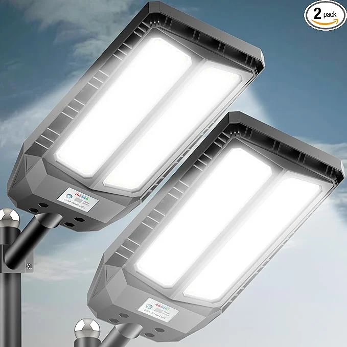 Natural 6000W Solar Lights Outdoor Waterproof 7000K Dusk to Dawn Outdoor Solar Street Light Motion Sensor with Remote LED Security Flood Light for Outside Garden Yard Pathway Garage Parking Lot 2 PackAbout ThisOverview Trusted