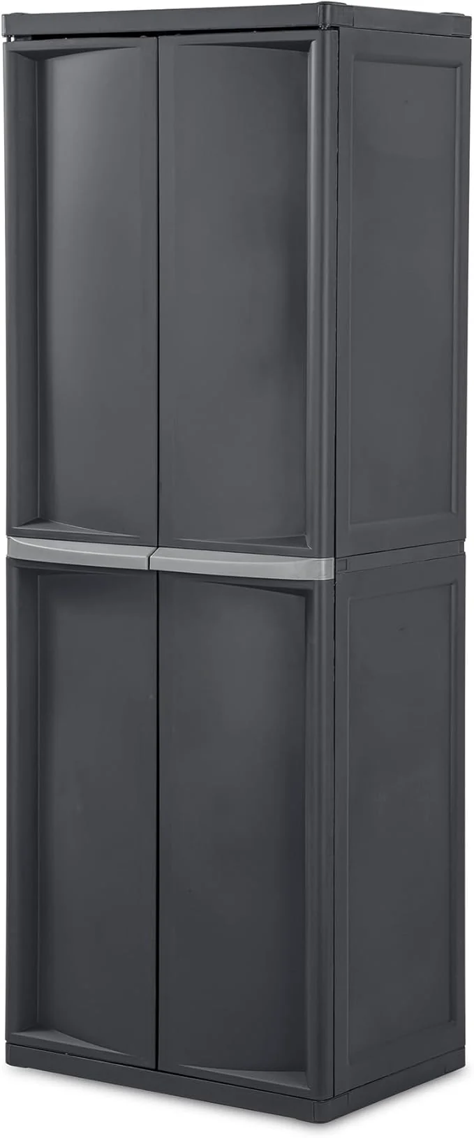 User-Friendly Sterilite 2-Pack 4 Shelf Cabinet Lockable Utility Storage w Adjustable Shelves Gray – Plastic Shelving Unit for Organizing Garage Pantry Basement Laundry Room or MudroomAbout ThisOverview Pure