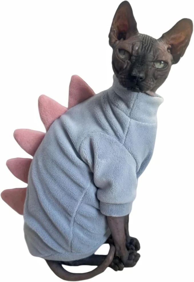 Easy-to-Use Dinosaur Sphynx Cat Clothes Soft Polar Fleece Sweater Optimized
