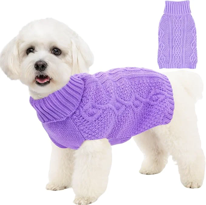 Solid Dog Sweaters for Small Dogs Knit Puppy Sweater Fall Winter Dog Clothes Warm Premium Material