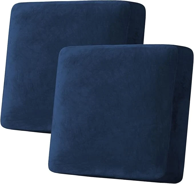 World-Class H.VERSAILTEX Velvet Stretch Couch Cushion Cover Plush Cushion Slipcover for Chair Loveseat Sofa Cushion Furniture Protector Seat Cushion Sofa Cover 2 Piece Large Sofa Cushion Covers Navy About ThisOverview First-Class