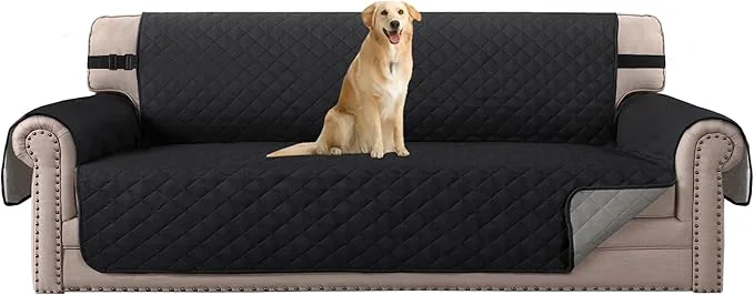 Premium H.VERSAILTEX Reversible Couch Cover Sofa Cover for 3 Cushion Couch Water Resistant Dog Couch Protector Furniture Cover for Pet Non Slip Sofa Couch Cover with Elastic Strap Oversized Sofa Black Grey About ThisOverview Outstanding