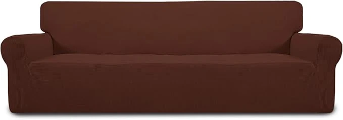 Selected Easy-Going Stretch 4 Seater Sofa Slipcover 1-Piece Sofa Cover Furniture Protector Couch Soft with Elastic Bottom for Kids Polyester Spandex Jacquard Fabric Small Checks CoffeeAbout ThisOverview Natural