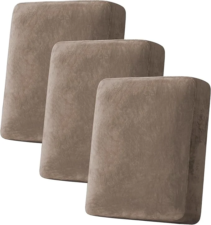 Long-Lasting H.VERSAILTEX Velvet Stretch Couch Cushion Cover Plush Cushion Slipcover for Chair Loveseat Sofa Cushion Furniture Protector Seat Cushion Sofa Cover 3 Piece Sofa Cushion Covers Mocha About ThisOverview Powerful