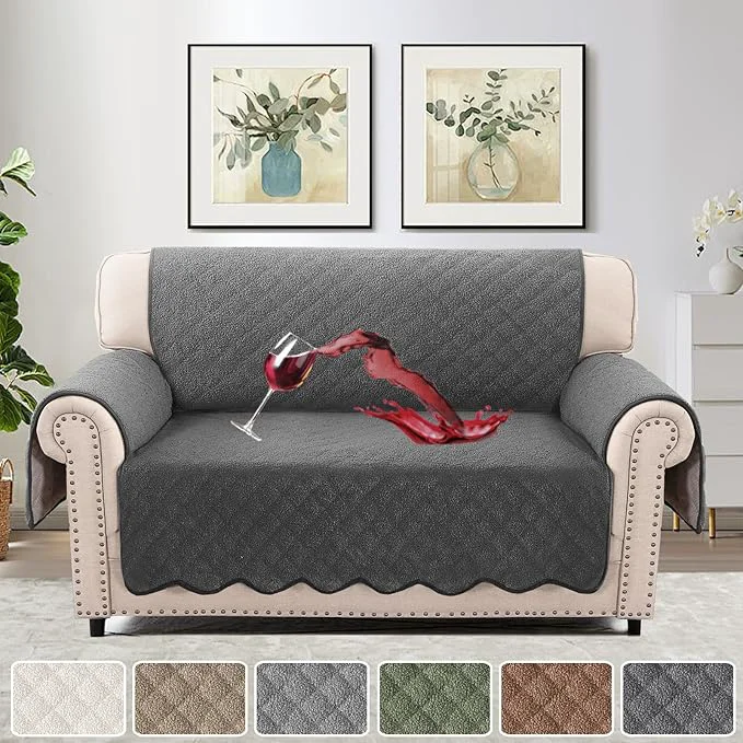 Genuine H.VERSAILTEX Waterproof Quilted Couch Covers Non Slip Sofa Covers Protector Slipcovers for Dogs Couch Covers for 2 Cushion Couch Sofa Pet Furniture Protector Modern Fleece Fabric Loveseat Charcoal About ThisOverview Environmentally Friendly