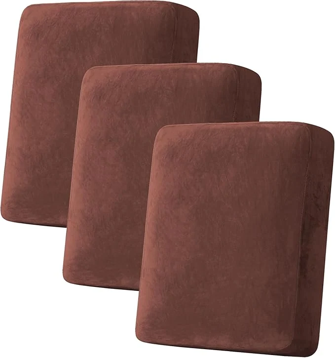 Classic H.VERSAILTEX Velvet Stretch Couch Cushion Cover Plush Cushion Slipcover for Chair Loveseat Sofa Cushion Furniture Protector Seat Cushion Sofa Cover 3 Piece Sofa Cushion Covers Burnt Brick About ThisOverview Detailed