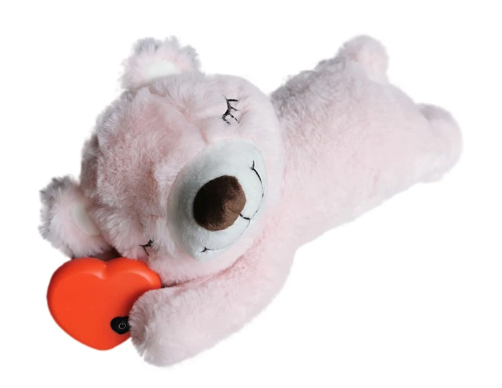 First-Class HonourHope Dog Heartbeat Toy for Anxiety Relief — Soft Plush Calming Bear Pink Innovative