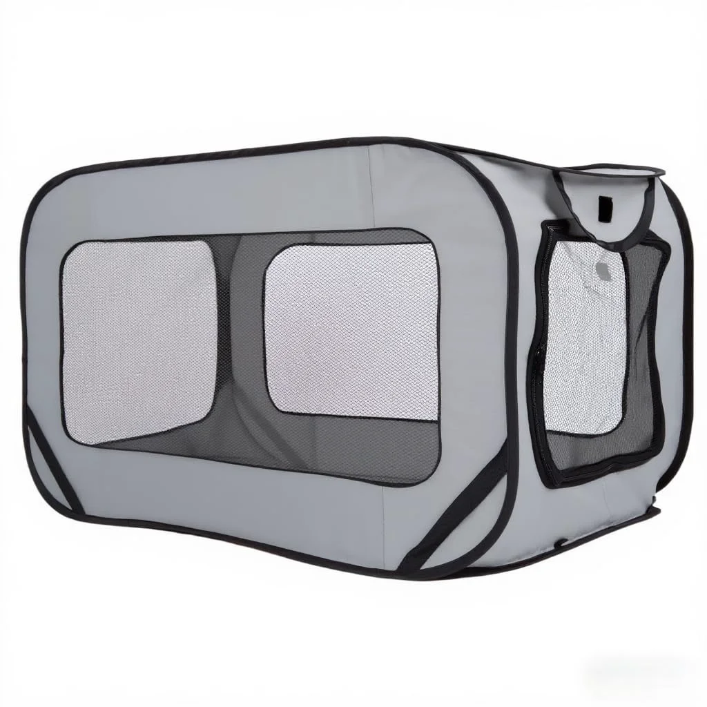 High-Grade BOYUZHE Foldable Dog Kennel 36-Inch Portable Waterproof Pop-Up Crate for Large Dogs Grey Durable