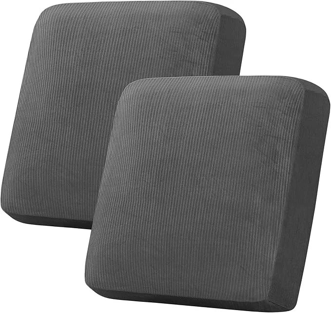 Verified H.VERSAILTEX Velvet Stretch Couch Cushion Cover Plush Cushion Slipcover for Chair Loveseat Sofa Cushion Furniture Protector Seat Cushion Sofa Cover 2 Piece Large Sofa Cushion Covers Grey Striped About ThisOverview Recyclable