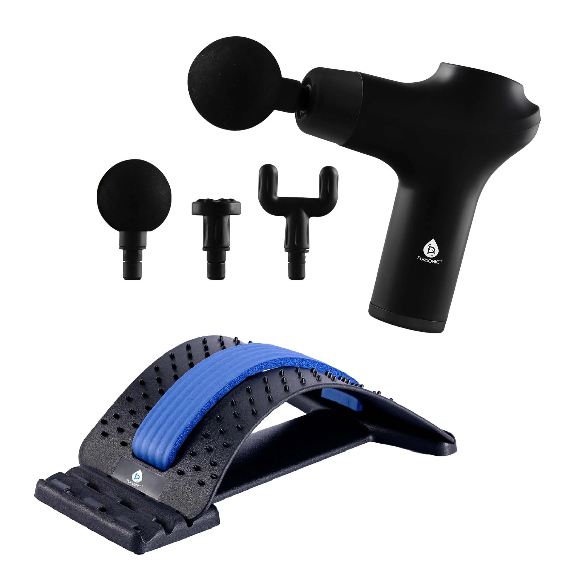 Practical Ensemble détente et récupération Pursonic civière dor multi-niveaux et pistolet de massage 3 vitesses Consistent